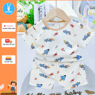 , đồ bộ cho bé hoạ tiết xe otto vải gân tâm xinh xắn, đồ bộ cho bé mặc ở nhà, UCHI25