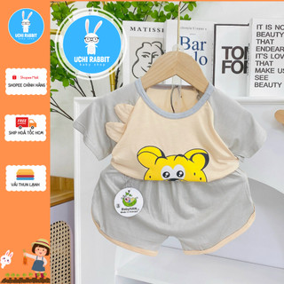 , Đồ bộ cho trẻ vải mềm tai gấu ở vành áo cute cho bé trai và bé gái, UCHI26