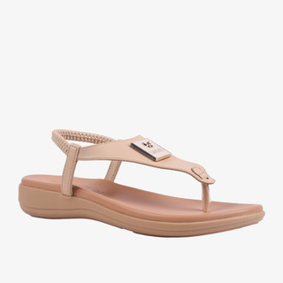[HCM] Sandal Xẹp Hạnh Dung Kẹp Bản Hậu Thun HD04934AD ( Màu Đen - Kem - Trắng )