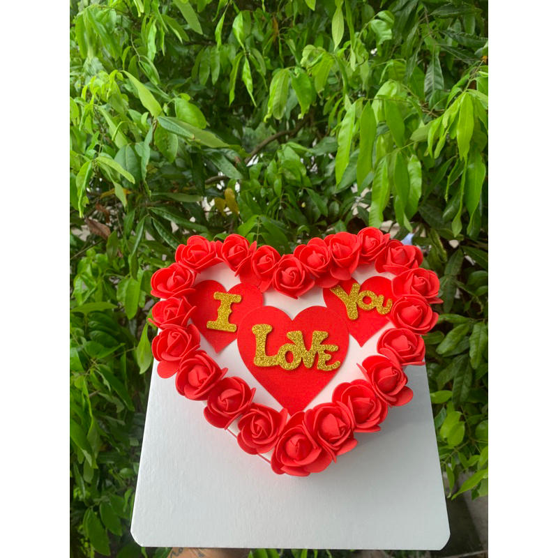 bánh sinh Nhật giả bánh kem mô hình -tim ILove you