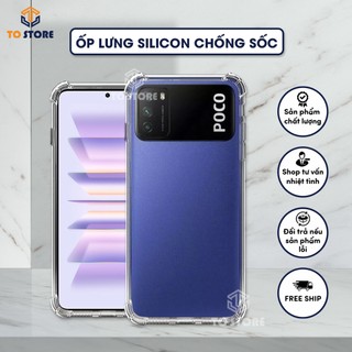 Ốp lưng Poco M3 Silicon dẻo trong chống sốc 4 cạnh bảo vệ camera | Ốp lưng chống sốc