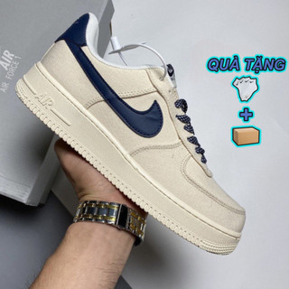 Giày_Nike air force 1 canvas navy nam nữ, Giày thể thao af1 vải canvas đế air bản cao cấp full box bill