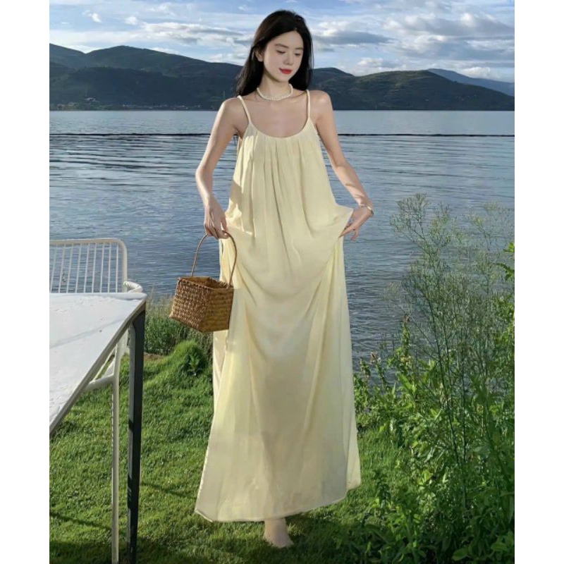 ĐẦM MAXI ĐAN DÂY NƠ SAU BASIC