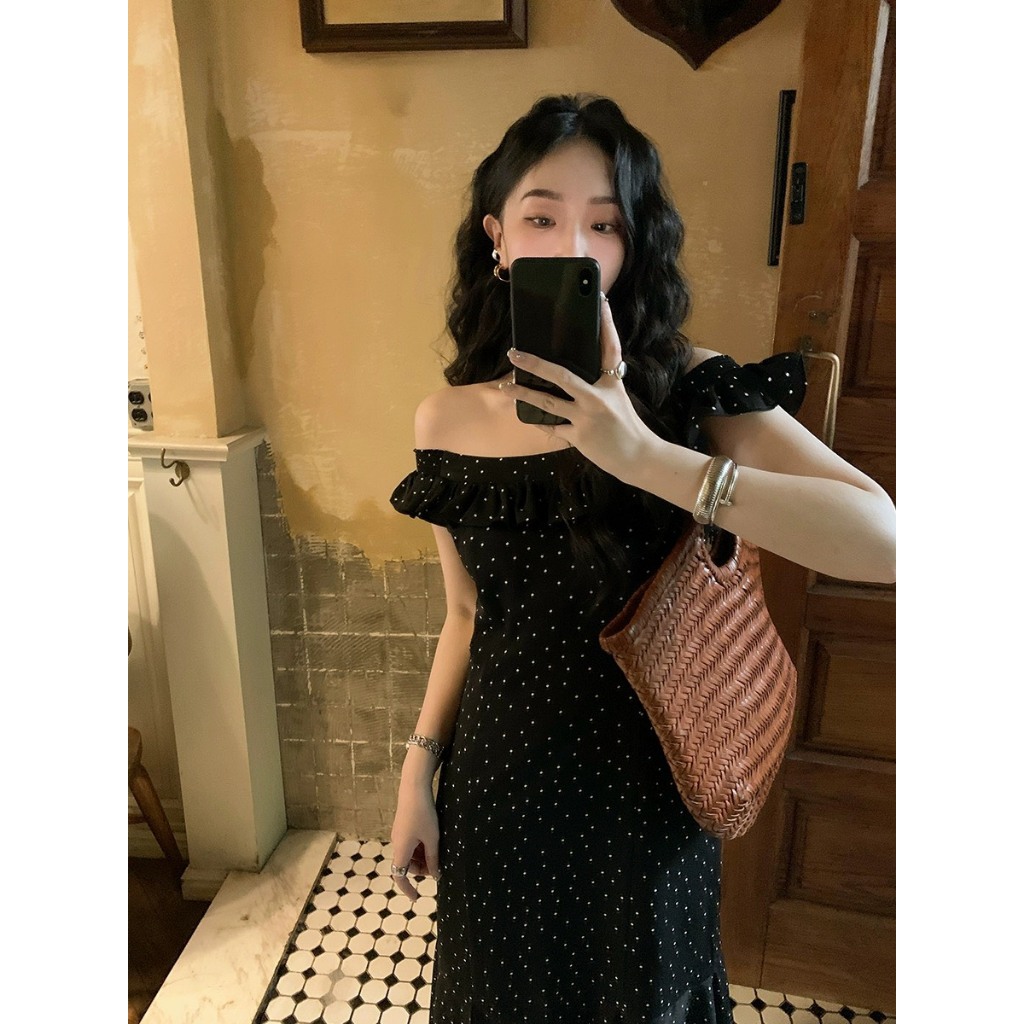 Đầm Trễ Vai Chấm Bi Đuôi Cá Xẻ Tà Hack Dáng - Callie Dress | BigBuy360 - bigbuy360.vn