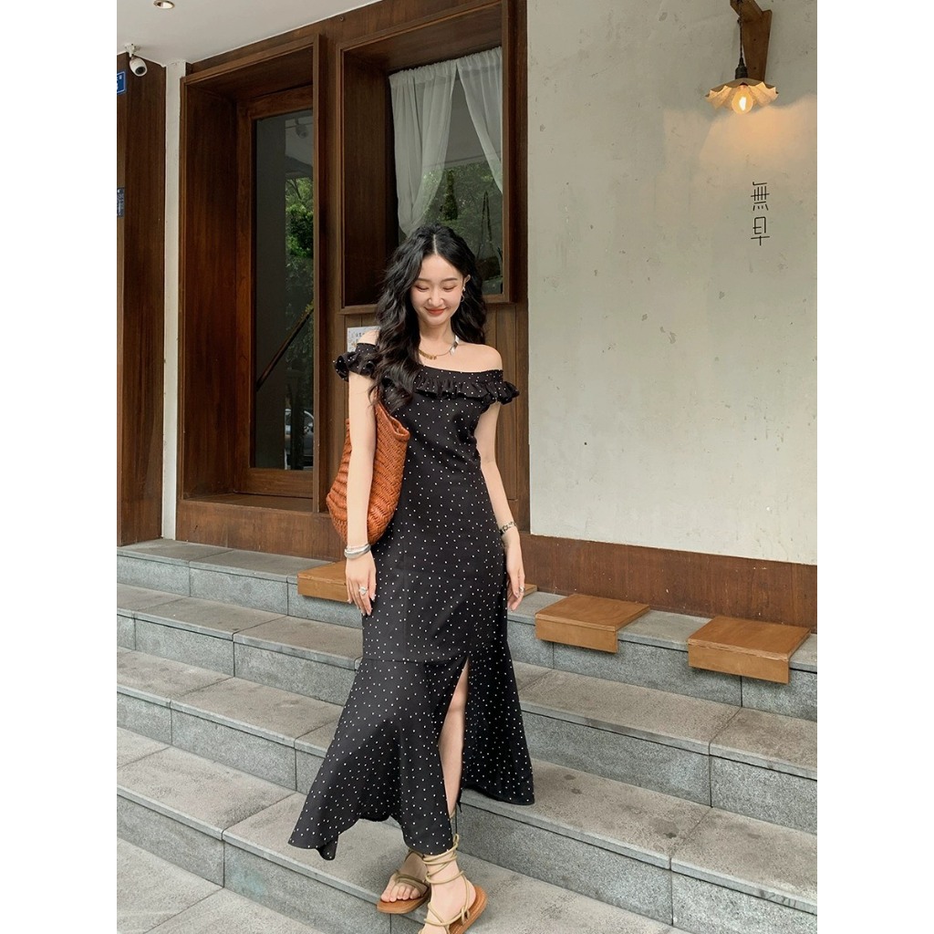 Đầm Trễ Vai Chấm Bi Đuôi Cá Xẻ Tà Hack Dáng - Callie Dress | BigBuy360 - bigbuy360.vn