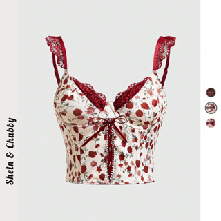   Bigsize 45-75kg   Order  Áo kiểu 2 dây ren cổ ren cúp ngực hoa văn đính nơ cổ điển y2k dễ thương quyến rũ 