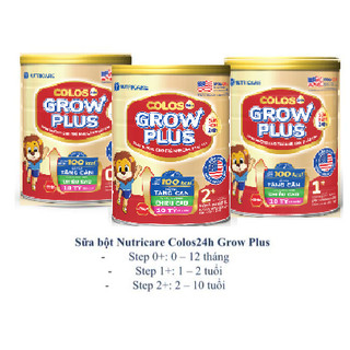 Sữa bột nutricare colos 24h grow plus growplus 0/1/2+ 800g/850g