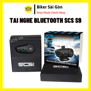 Tai nghe bluetooth gắn nón bảo hiểm scs s9 intercom 500m - biker sài gòn