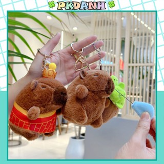 Móc khóa capybara bằng bông, gấu nhồi bông treo balo cặp túi xách dễ thương