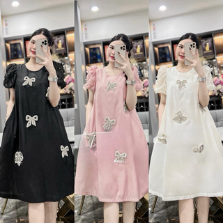 Váy xuông thiết kế cao cấp NH clothing mềm mát tơ đính đá