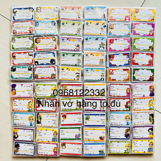 1000 Chiếc Nhãn Vở Cắt To Đủ- Nhãn Vở Decal Bóc Dán(100 Túi=1000 Chiếc)