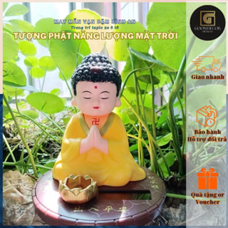 Tượng Phật, Tượng Chú Tiểu, Tượng Di Lặc Gật Đầu Gõ Mõ Năng Lượng Ánh Sáng Mặt Trời Trang Trí Taplo Ô Tô Bàn Làm Việc