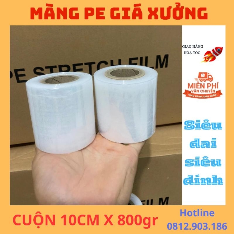 ( GIÁ XƯỞNG) cuộn màng PE 15cm, 10cm x 1,5kg bọc hàng, linh kiện máy móc chống bụi, ẩm ướt, trầy xướ