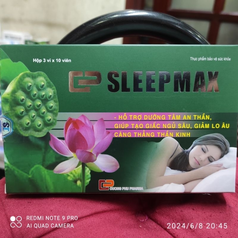CP sleepmax hỗ trợ giấc ngủ tự nhiên giảm hồi hộp lo âu không gây hại sức khoẻ hộp 3vỉ *10 viên