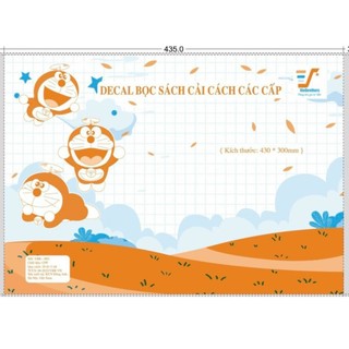 Tập 10 tờ decal doraemon bọc sách cải cách size 43x30cm vbr-002 - bọc cho sách có kích thước 19x26.5cm