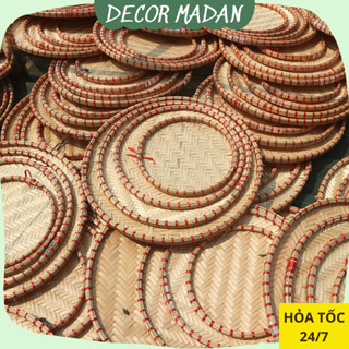 [SIÊU RẺ] Mẹt tre thủ công viền đỏ 14,20,25,30,35cm phục vụ nhà hàng, trang trí - MADAN