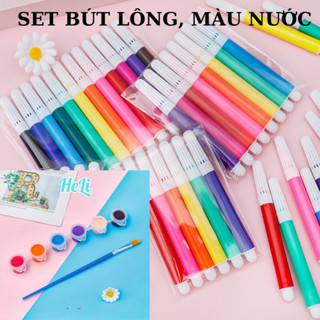 SET BÚT LÔNG, BÚT NƯỚC MINI TÔ MÀU MỸ THUẬT CHO TRẺ EM