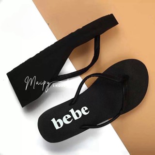 Dép xỏ ngón nữ đế cao 5CM, 7CM quai vải đế đúc BEBE siêu bền thời trang Maipy D097, Dép kẹp tông nữ đế xốp cao