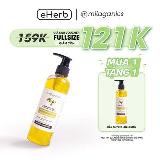 [MUA 1 TẶNG 1] Dầu oliu nguyên chất làm đẹp dưỡng da, dưỡng tóc, dưỡng môi MILAGANICS 250ml (chai)