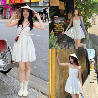 [NEW]Váy-Đầm Babydoll quây ren xô boi  3 tầng nhún ngực siêu xinh