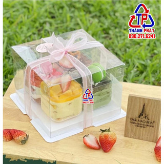10 Hộp bánh kem trong suốt 18cm - bánh kem gato size 18cm x 18cm - cao 13cm