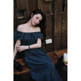 VÁY JEAN XOÈ CHẤM BI