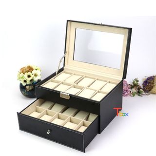 Hộp đựng 20 chiếc đồng hồ bằng da Tbox cao cấp.