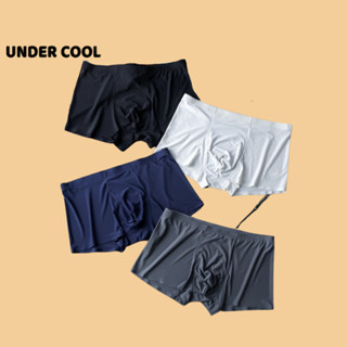 Quần Lót Nam Đùi Su Lụa UNDERCOOL Boxer Không Viền Màu Đen Xám Xanh than QLN01