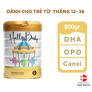 Combo 4 sữa bột hallo baby 2 infant formula 800gr dành cho trẻ từ 12-36 tháng tuổi date 5/2025