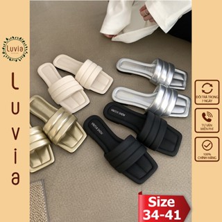  Dép nữ cao cấp quai ngang độn mút thời trang Luvia 95DN  DÉP FORM NHỎ -  CHÂN MẬP TĂNG 1 SIZE  