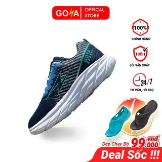 Giày thể thao chạy bộ nam nữ Goya Plus năm 2024 màu xanh viền trắng