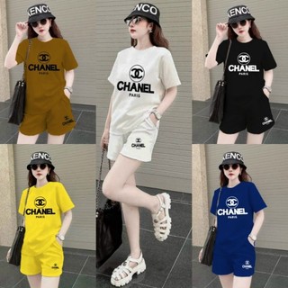 Bộ đồ đùi thun cotton form rộng logo thêu