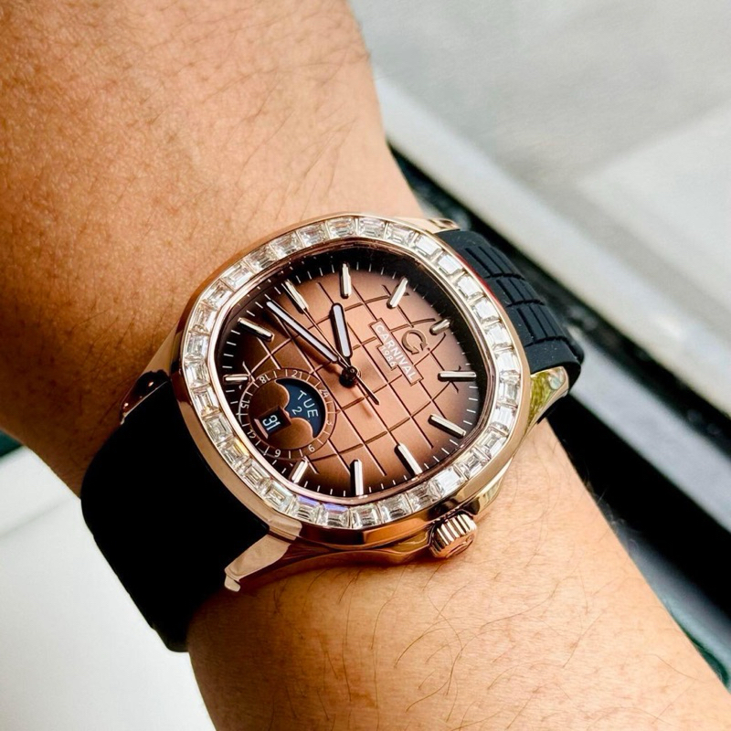 Đồng hồ cơ nam Carnival 8113G dây silicon sz 40mm