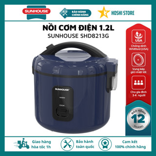 Nồi cơm điện 1.2L SUNHOUSE SHD8213, phù hợp cho 3-4 người ăn, bảo hành 12 tháng