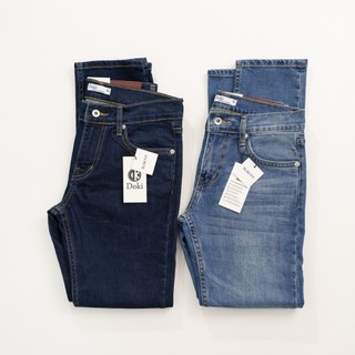 Quần Jean Nam Cao Cấp Xanh, Quần bò nam dáng Ôm Nhẹ, ống 17-18 cm, vải co giãn dầy dặn, Trẻ trung, Sành điệu - DOKI
