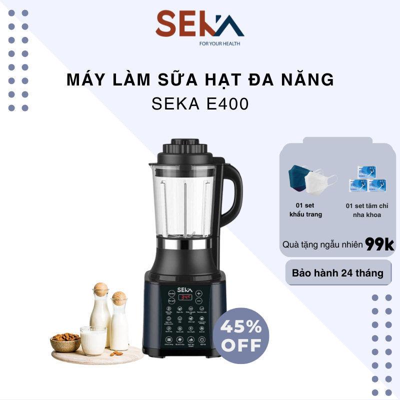 Máy Làm Sữa Hạt Đa Năng GORUN-SEKA E400 14 in1, Máy Làm Sữa Đậu Nành Chính Hãng. Bảo Hành 12 Tháng.