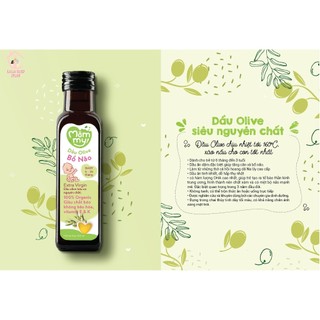 Dầu Olive bổ não Mămmy cho trẻ ăn dặm, hữu cơ nguyên chất chai 100ml