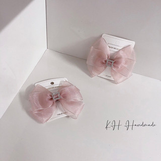 Kẹp tóc nơ khuy vuông size 12cm * 9cm cho bé gái ( ảnh thật )