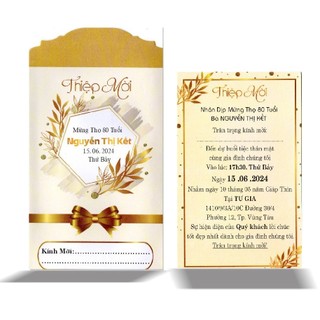 40 thiệp mừng thọ, in nội dung theo yêu cầu