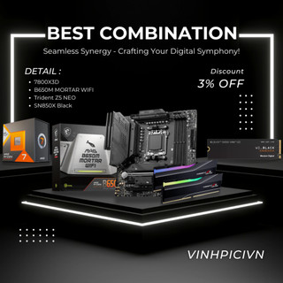 Combo amd b650m mortar wifi + r7 7800x3d + g.skill trident z5 neo 32gb 6000mhz + sn850x 1tb