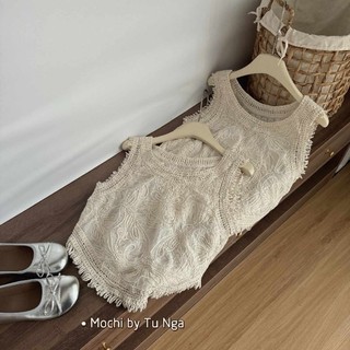 Áo len lưới sát nách sợi mỏng hàng QC