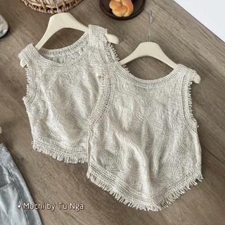 Áo len lưới sát nách sợi mỏng hàng qc