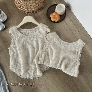 Áo len lưới sát nách sợi mỏng hàng QC