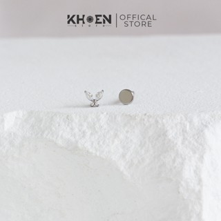   1 Chiếc  Khuyên tai Bướm đá Trắng Nhỏ - Titanium F136 - Khoen store 