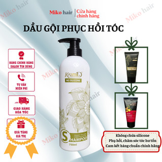 DẦU GỘI PHỤC HỒI, CHỐNG GÀU, NGĂN RỤNG TÓC KHÔNG SILICONE HƯƠNG NƯỚC HOA Kami 750ml - tặng 2 quà