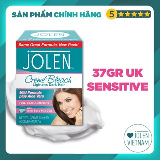 [CÓ SẴN] Kem Tẩy Màu Lông Jolen 37gr Sensitive cho da nhạy cảm - Nhập UK (Kem Làm Nhạt Màu Lông/ Kem Nhuộm Lông Mày)