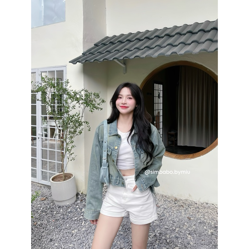 [ẢNH THẬT] Áo denim jacket dáng lửng cao cấp Simbabo