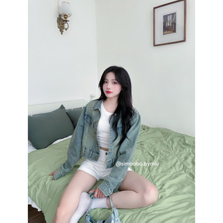 [ẢNH THẬT] Áo denim jacket dáng lửng cao cấp Simbabo