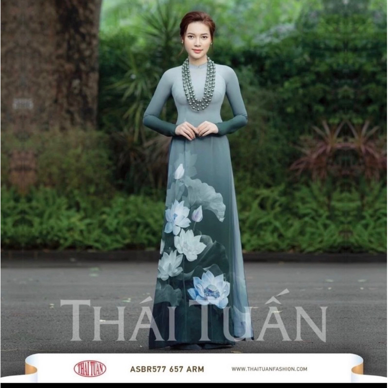 Vải áo dài in hoa sen