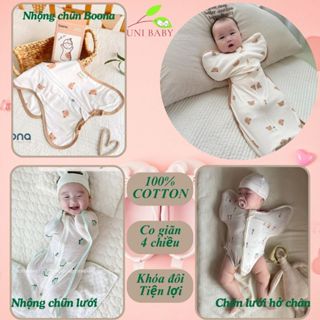 Nhộng chũn cho bé Boona và nhộng chũn thông hơi vải lưới làm túi ngủ cho bé sơ sinh